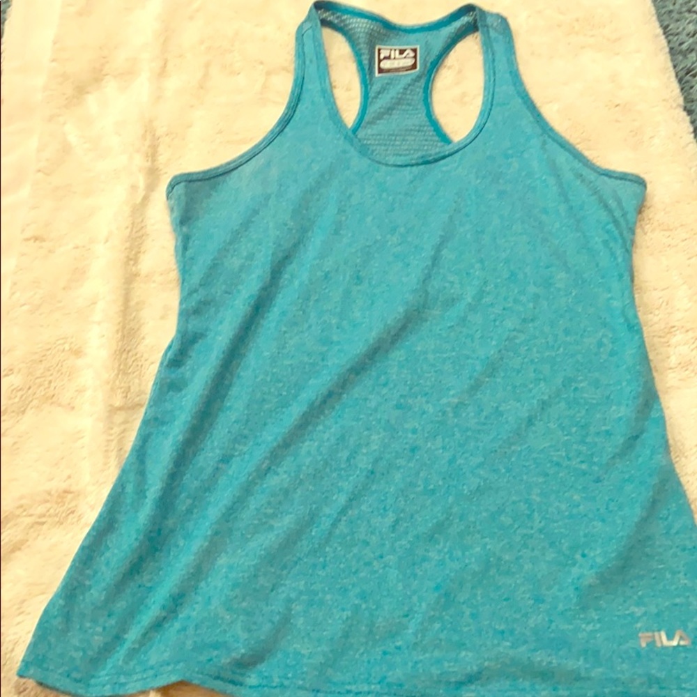 Fila turquoise racerback tank size small
